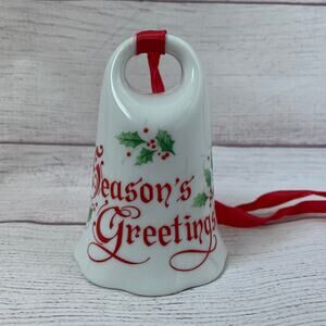The Toscany Collection Ceramic Chrismas Bell SEASON'S GREETINGS Made in Japan
